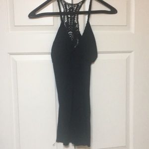 Woman’s black tank top